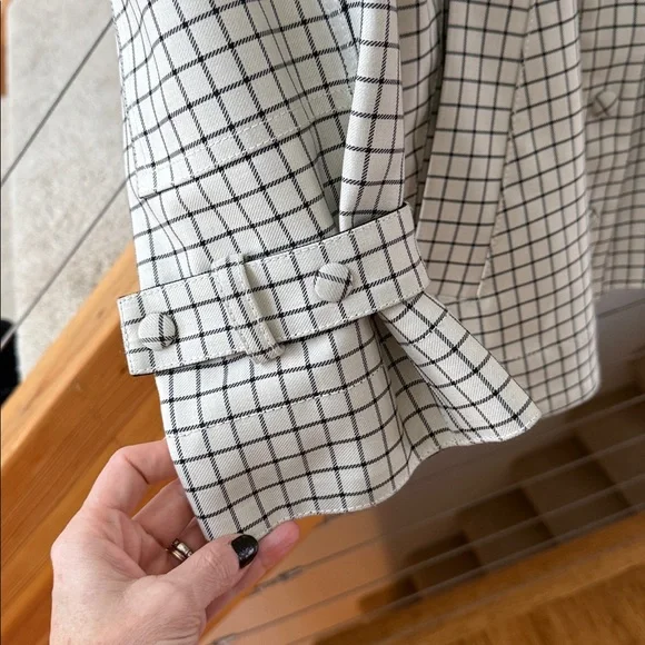 Proenza Schouler Black and Ecru Windowpane Utility Jacket Sz S - Picture 4 of 9